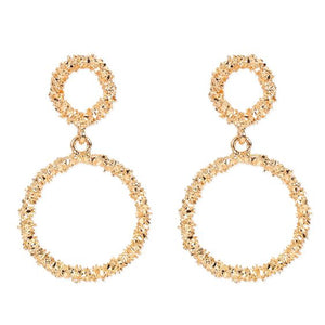 Circle Gold drop earrings