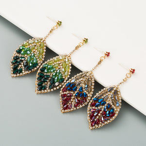 Diamond Leaf Drop Earrings!