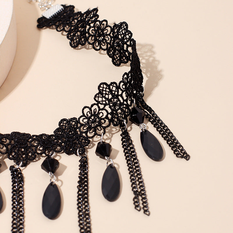 Gothic Dark Tassel Chocker