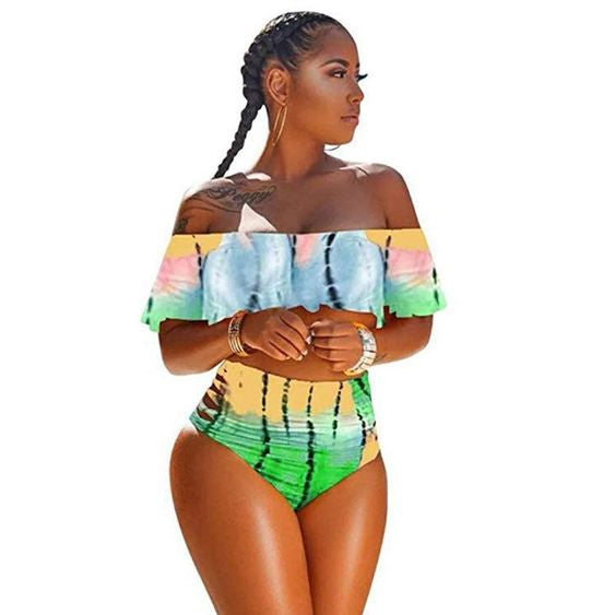 2 piece set high waist bathing suit