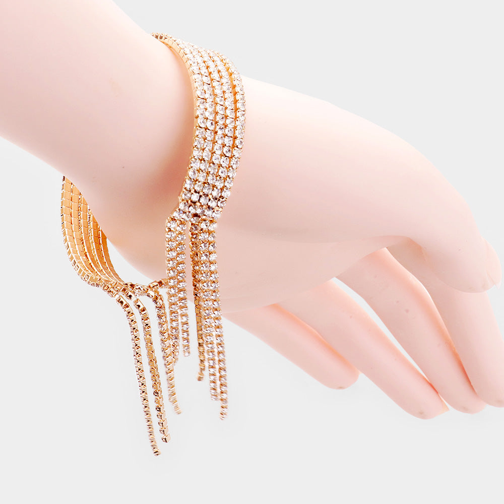 Rhinestone Fringe Bracelet