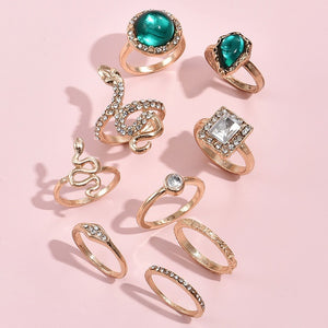 The Emerald Snake Ring Set