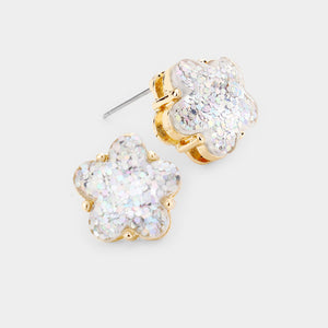 Glitter Stud Earrings