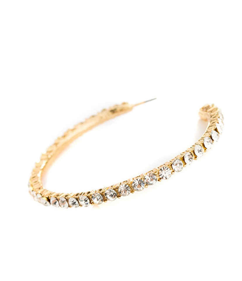 Small rhinestone hoop earrings