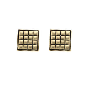 Retro Matte Gold Button Earrings